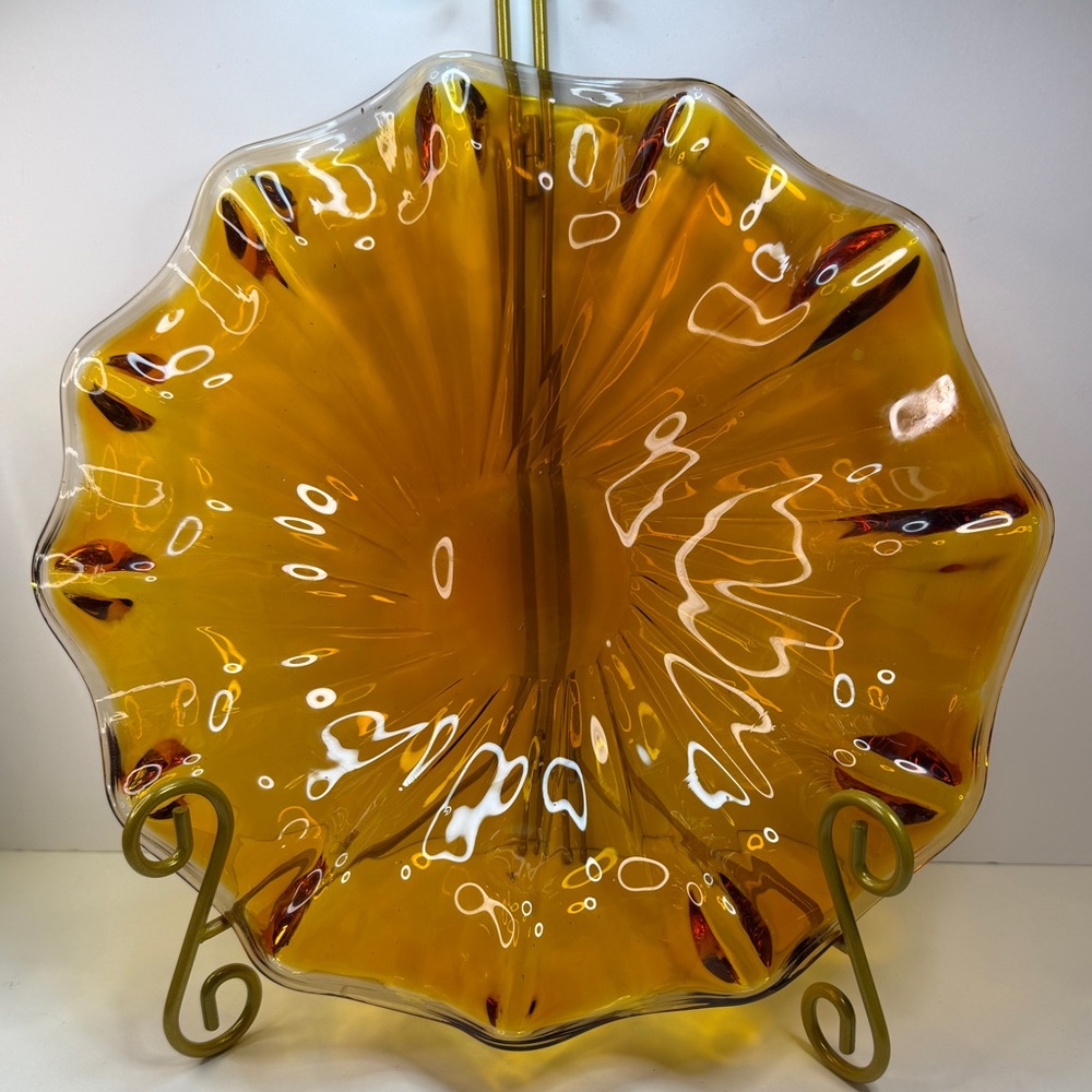 Vintage Murano 10” Handblown Glass Decorative Bowl